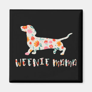 Imã Weenie Mama Dachshund floral