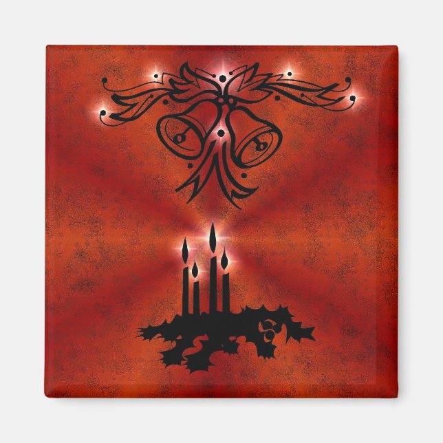 Imã Weihnachts Ornamente mit Sterne auf rot (Frente)