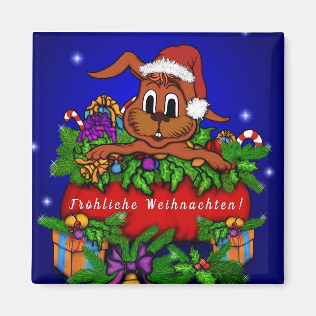 Imã Weihnachtskaninchen, Fröhliche Weihnachten! (Frente)