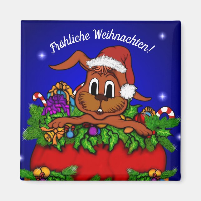 Imã Weihnachtskaninchen, Fröhliche Weihnachten! (Frente)