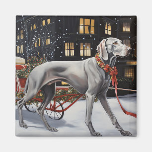 Imã Weimaraner Christmas Fesason Season