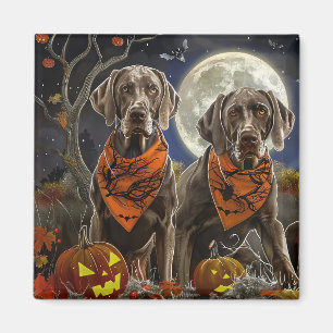 Imã Weimaraner Halloween Spooky