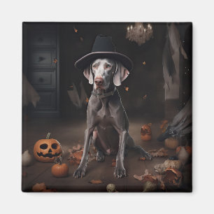 Imã Weimaraner Pumpkins Halloween Scary