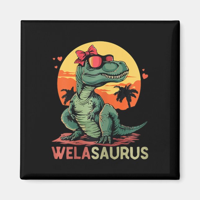 Imã Welasaurus Dino Dinosaur Wela-saurus T-rex Mãe" (Frente)
