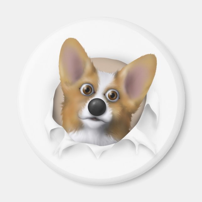 Imã Welsh Corgi 1 Busting Out (Frente)