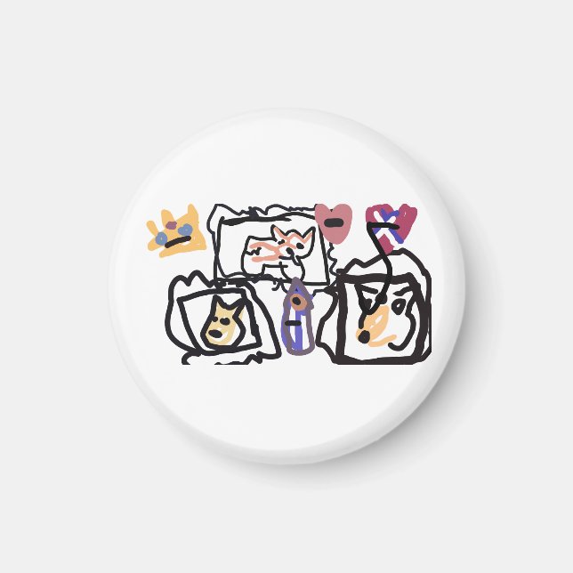 Imã Welsh Corgi hearts  (Frente)