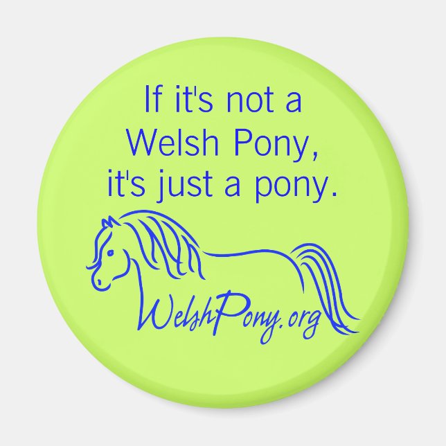 Imã Welsh Pony & Cob Society of America. (Frente)