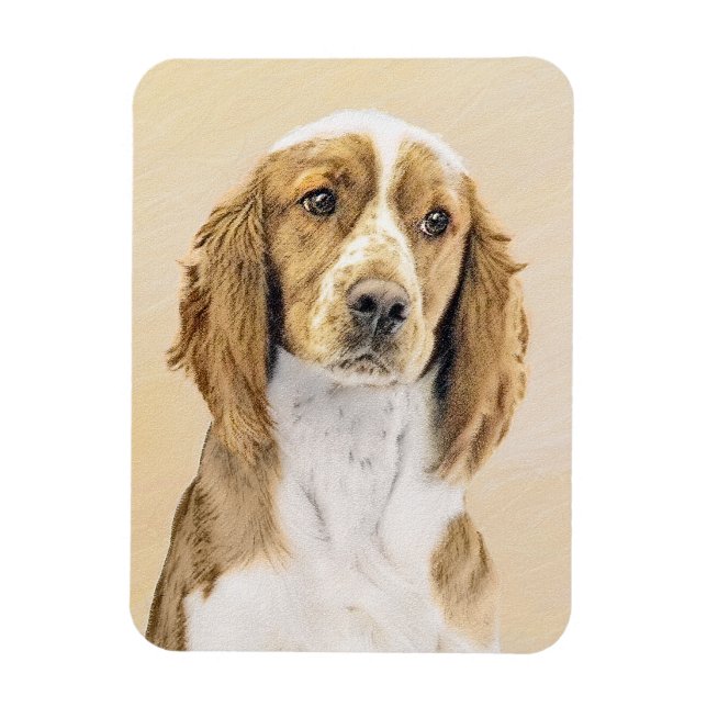 Ímã Welsh Springer Spaniel Painting - Arte Original De (Vertical)
