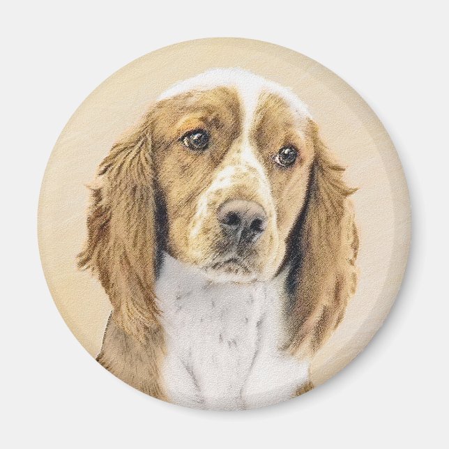 Imã Welsh Springer Spaniel Painting - Arte Original De (Frente)