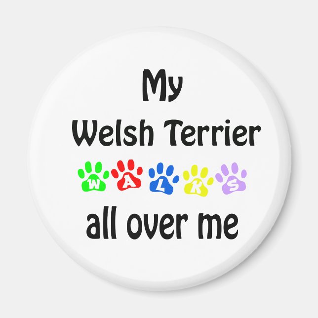 Imã Welsh Terrier Walks Design (Frente)