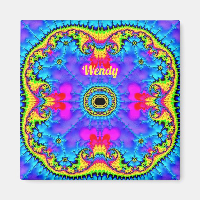 Imã WENDY ~ 3D Design Fractal Fluoro Shades Magnet (Frente)