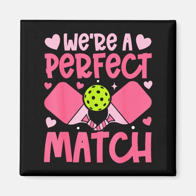 Imã We're A Match Ckleball Couple Paddle Hearts Valent (Frente)