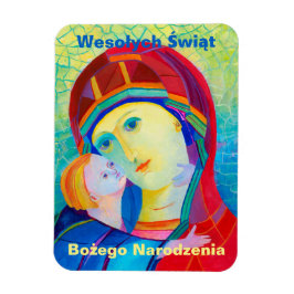 Ímã Wesołych Świąt Merry Christmas Gift polonês