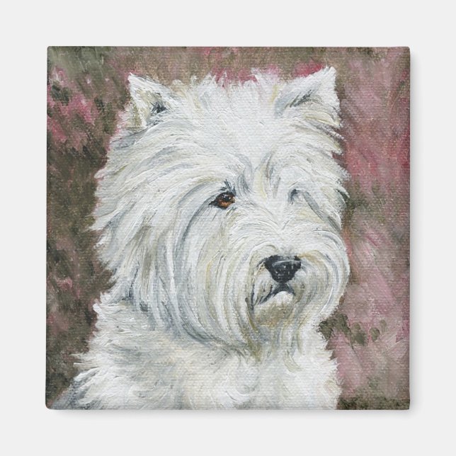 Imã "West Highland Terrier", ímã de arte canina (Frente)