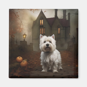 Imã West Highland White Terrier Dia das Bruxas Assusta