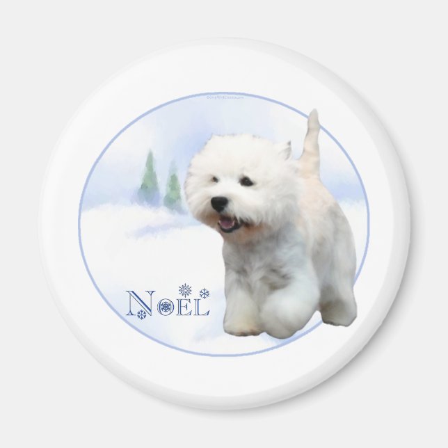 Imã West Highland White Terrier Noel - Magnet (Frente)