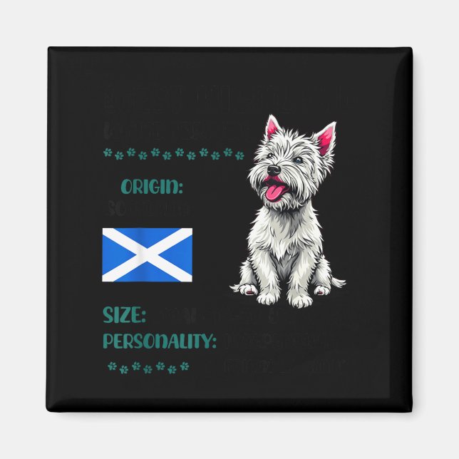 Imã West Highland White Terrier Origin Funny Westie Do (Frente)