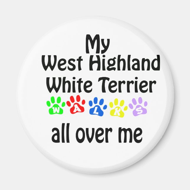 Imã West Highland White Terrier Walks Design (Frente)