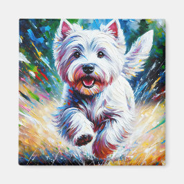Imã West Highland White Terrier "Westie" Dog Portrait