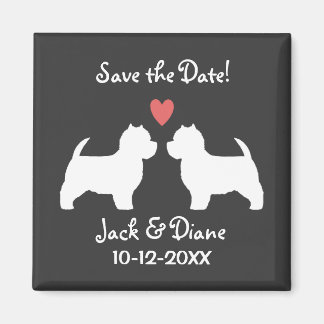Imã West Highland White Terriers Casamento Salve a Dat