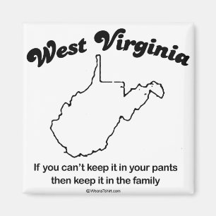 Imã WEST VIRGINIA - de "DIVISA" T-shir do ESTADO WEST
