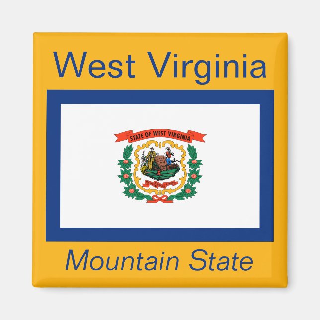 Imã West Virginia Flag Magnet (Frente)