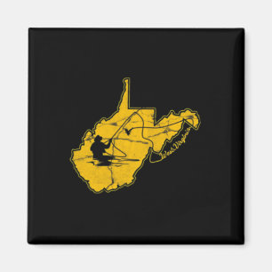 Imã West Virginia Mountain Dourado E Blue Fly Fisherie