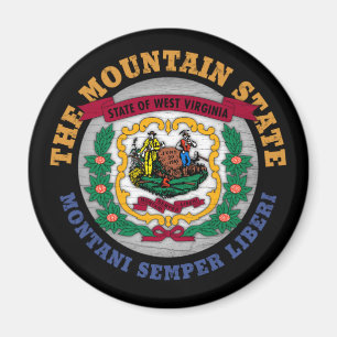 IMÃ WEST VIRGINIA MOUNTAIN STATE FLAG MAGNET