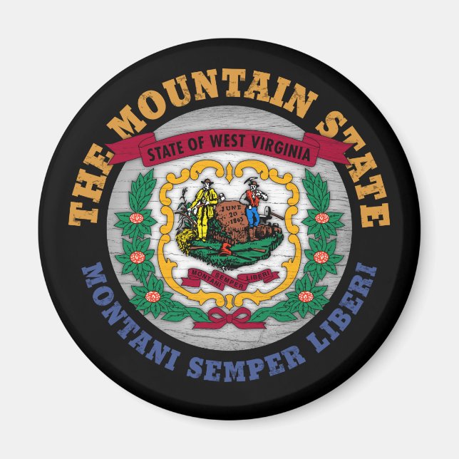 IMÃ WEST VIRGINIA MOUNTAIN STATE FLAG MAGNET (Frente)