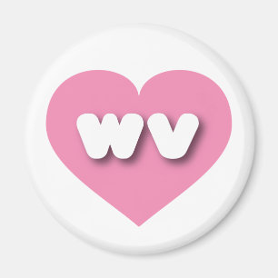 Imã West Virginia Pink Heart - amor