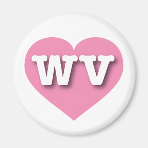 Imã West Virginia Pink Heart - Eu amo WV