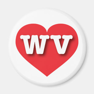 Imã West Virginia Red Heart - Eu amo WV