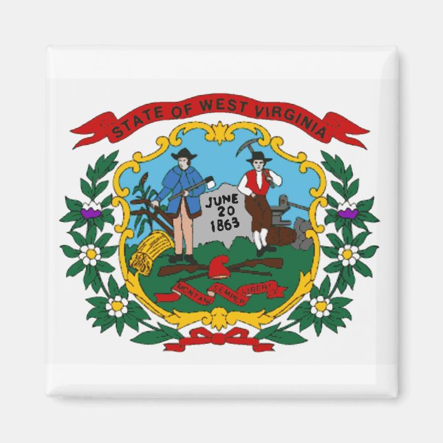Imã West Virginia State Flag Magnet (Frente)