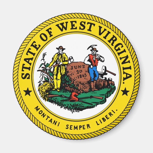 Imã West Virginia State Seal Magnet (Frente)