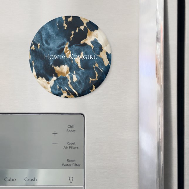 Imã Western Blue Cream Dourado Cowboy Cowhide (In Situ (Fridge))