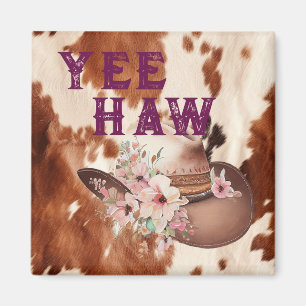 Imã Western Brown Cream Floral Cowgirl Hat