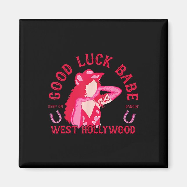Imã Western Cowgirl Boa Sorte Babe Dancing Disco Coque (Frente)