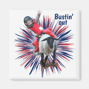 Imã Western Rodeo Cowboy Cowboy Mutton Busting