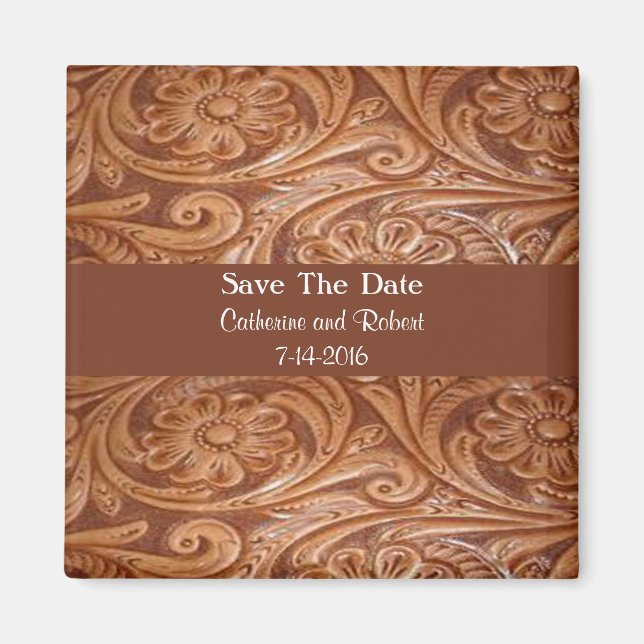 Imã Western Wedding Salvar a Data (Frente)