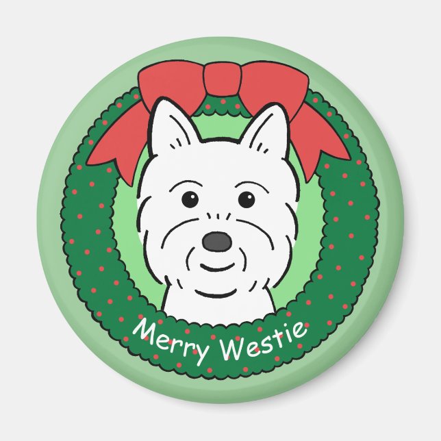 Imã Westie Christmas (Frente)