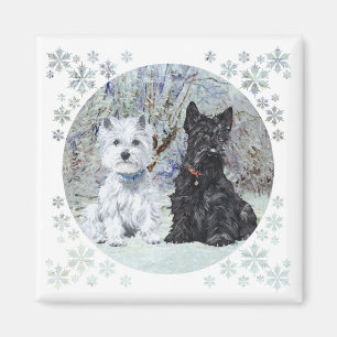 Imã Westie e Scottie em Paisagem Nevada
