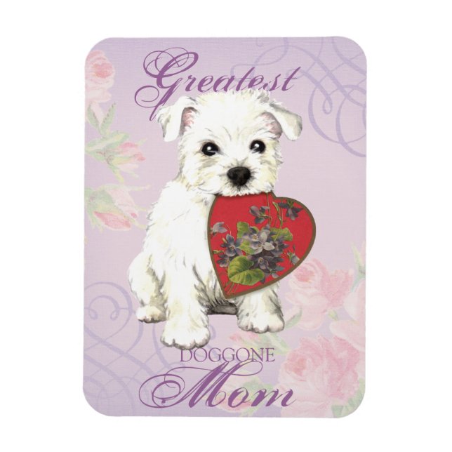 Ímã Westie Heart Mãe (Vertical)