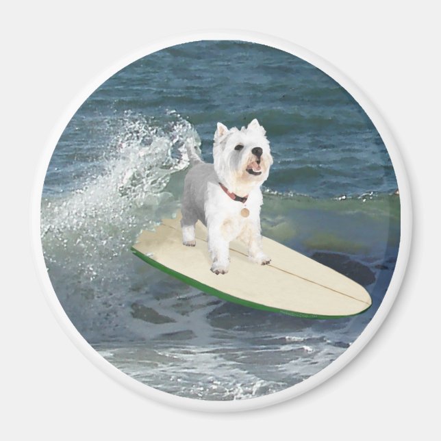 Imã Westie Surfer (Frente)