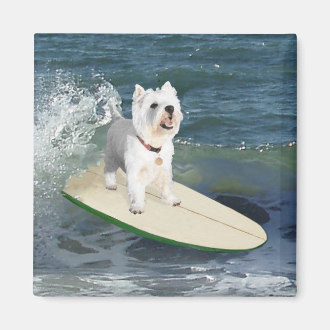 Imã Westie Surfista (Frente)