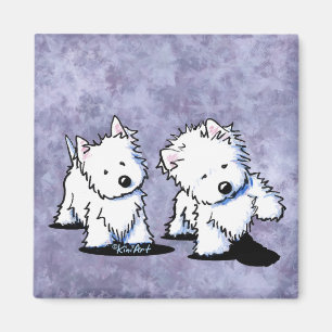 Imã Westies de Shadowboxing Magnet Quadrado