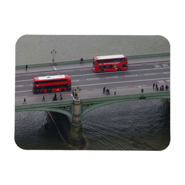 Ímã Westminster Bridge & Buses 3"x4" Magnet (Horizontal)