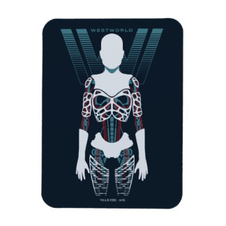 Ímã Westworld | Esqueleto Android Sobre Logotipo