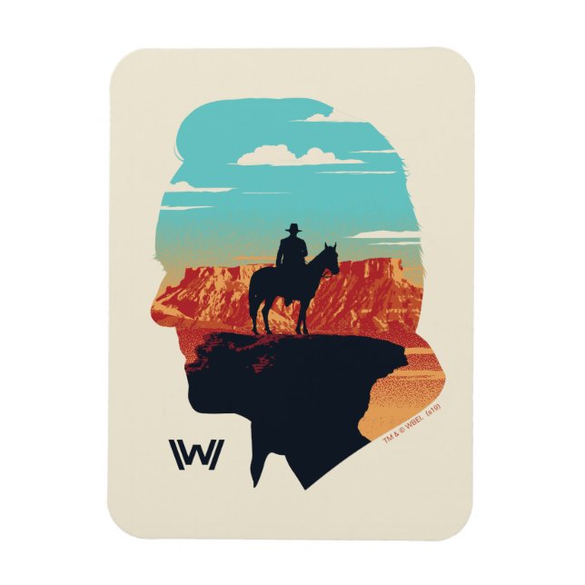 Ímã Westworld | Ford Silhouette Of Man in Black (Vertical)