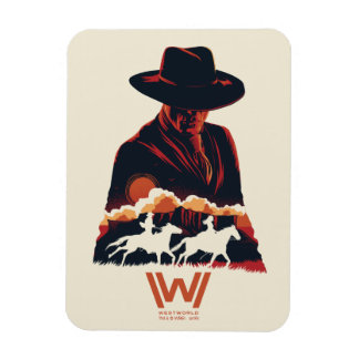 Ímã Westworld | Homem na Silhueta do Deserto Negro