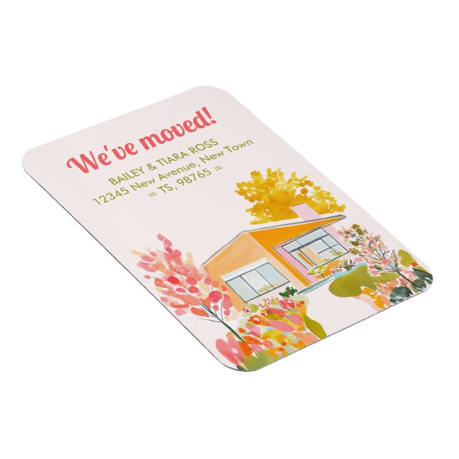 Ímã We've Moved Mid-Century Modern Fall Colors (Lado Direito)